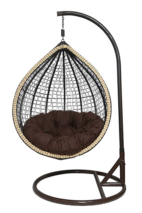 ITAWS Single Seater Swing Chair Hammock with Stand & Cushion (Black ...