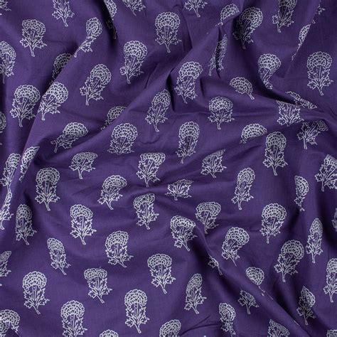 Premium Natural Dye Floral Block Print Fabric at Dmaasa