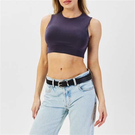 Missy Empire | ME Super Soft Racer Back Crop Top | Short Sleeve Crop ...