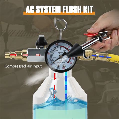 Buy VKALTUL AC Flush Kit, A/C Flush Gun Kit with Pressure Regulation ...