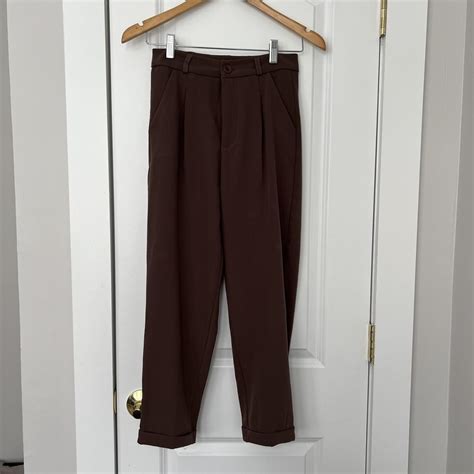 Yesstyle dark brown trouser pants (small) Material... - Depop