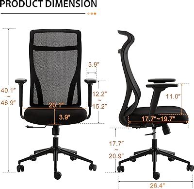 Qulomvs Black Ergonomic Mesh Office Chair, S-Shaped India | Ubuy