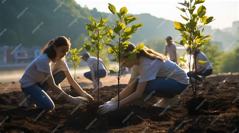 Premium Photo | Generative AI Young people girls and boy volunteers ...