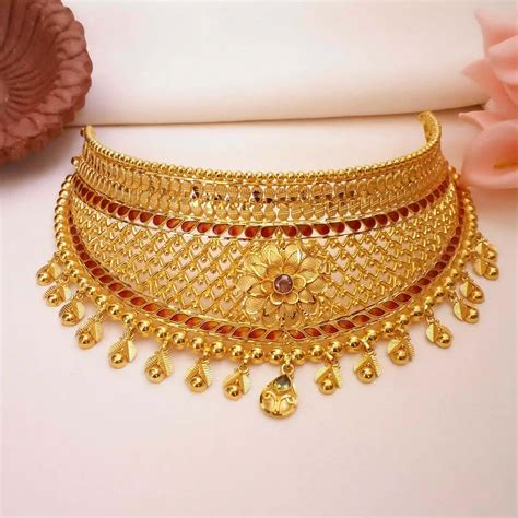 Buy Chitra 22K Gold Choker Necklace 22 KT yellow gold (48.3 gm ...
