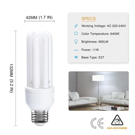 Daylight Compact Fluorescents LED GLS 10W ES 1150 Lumens Daylight 865