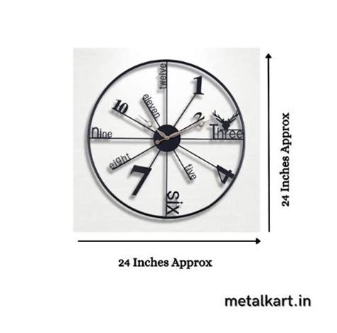 Metalkart Special Alpha Numeric Gold circular Wall Clock (24 x 24 ...