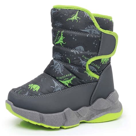 Ahannie Kids Toddler Snow Boots Boys Winter Boots Insulated Warm ...