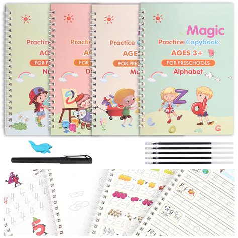 Buy Magic Practice Copybook for kids, 4 Pack Calligraphy Set with ...