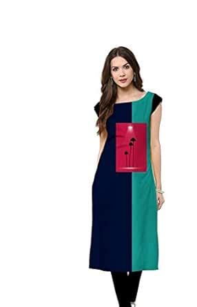 Buy Vastrachi Heavy Crepe Style Kurtis Calf Length (Kr_006) at Amazon.in