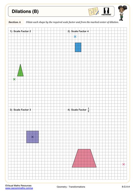 Dilation with Center at Origin | Dilation Worksheets - Worksheets Library