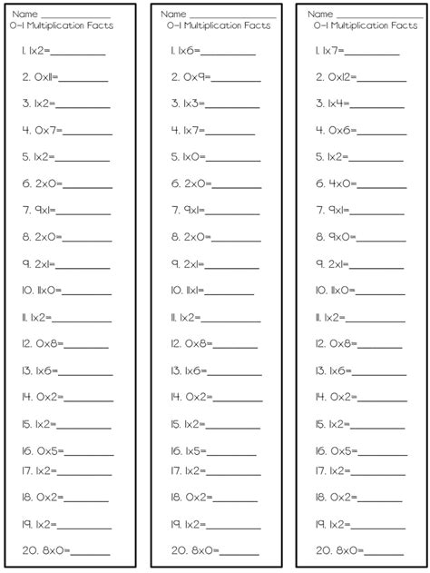 Image result for Multiplication Math Test