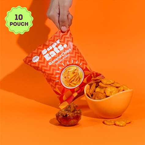 Indian Pickle Banana Chips Pouch | Minimal Fried | Pack of 10 – SuprEats