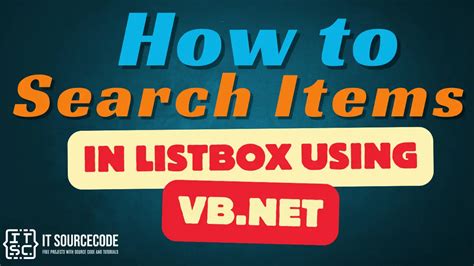 Image result for How to Use Search in ListBox Invisual Basic