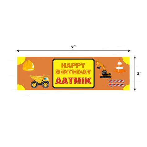 Construction Theme Water Bottle Sticker | Party Supplies India