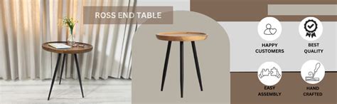 Jodhpur Home Ross Mango Wood Thick Top End Table Large Natural : Amazon ...