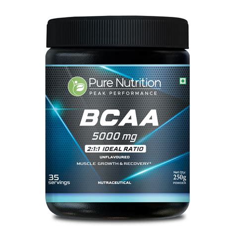 Peak Performance BCAA 5000 mg – 2:1:1 Ratio – Unflavoured – Pure Nutrition