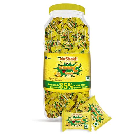 NuShakti Vitamin C Candy - Lemon Flavour | Candy enriched with Vitamin ...
