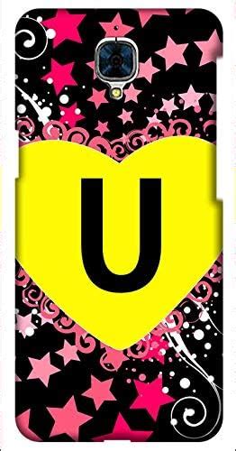 Amazon Brand - Solimo Designer Heart Pattern Alphabet-U 3D Printed Hard ...