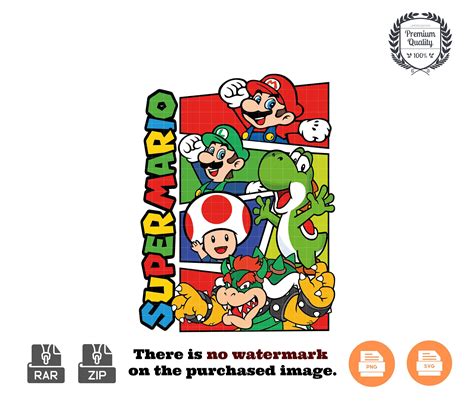 Super Mario Bros Clipart: Retro Game SVG & PNG (Digital Download ...