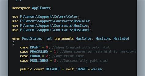 Enum in Laravel and Filament