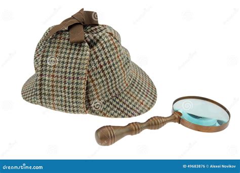 Sherlock Holmes Hat and Retro Magnifying Glass Stock Photo - Image of ...