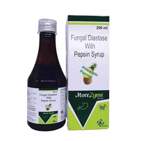 Morezyme Syrup - Fungal Diastase With Pepsin Syrup - Sacem Formulations