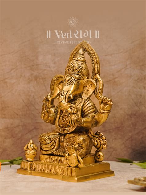 Brass Ganesha Idol | Handcrafted Ganpati Murti | Symbol of Wisdom ...