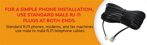 HAKUHO Rj11 Male To Male 2 Pin Telephone Line Extension Cable Cord For ...