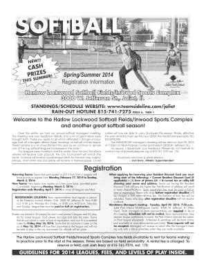 Harlow Lockwood Softball Fields - Fill Online, Printable, Fillable ...