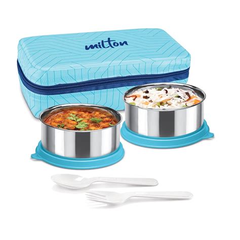 Buy MILTON Mini Lunch Prime Tiffin with Unisex Bag, 2 Stainless Steel ...