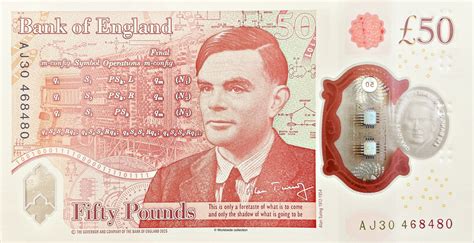 50 Pounds - Charles III (Alan Turing; Polymer) - England – Numista