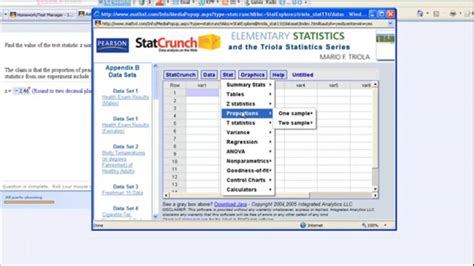Image result for How to Find Test Statistic Using StatCrunch