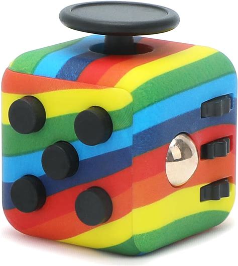 ZCOINS Rainbow Fidget Cube with 6 Sides Stress Relief Fiddle Toys Autism Sensory Toys Fidget ...
