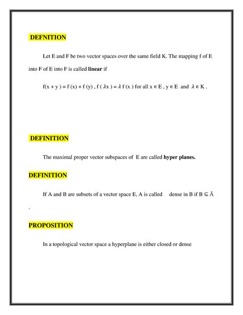 Definition of Linear on Topological Vector Space, Propositions ...