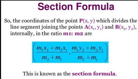 what is the section formula? - Brainly.in