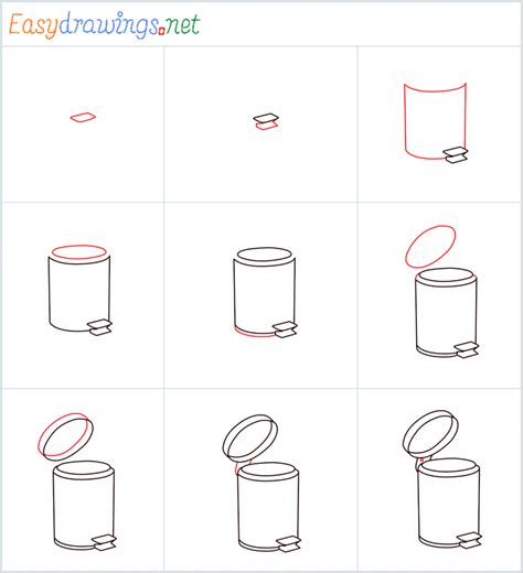 How To Draw A Simple Trash Can at Laura Shann blog