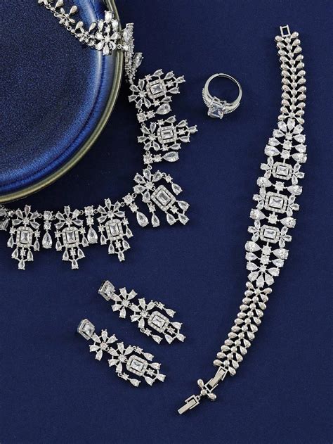 Conjunto De Joyas De Nueva Colección Para Novia, 5 Piezas Aaa, Collar ...