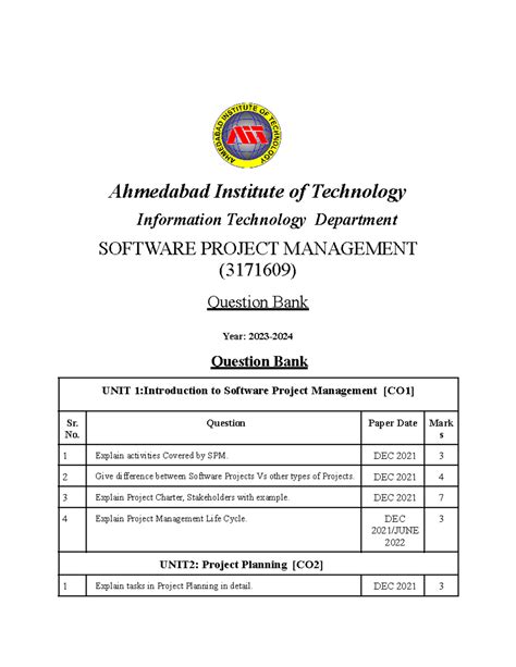 SPM Question Bank - IMP QUISTION FOR SPM - Ahmedabad Institute of ...