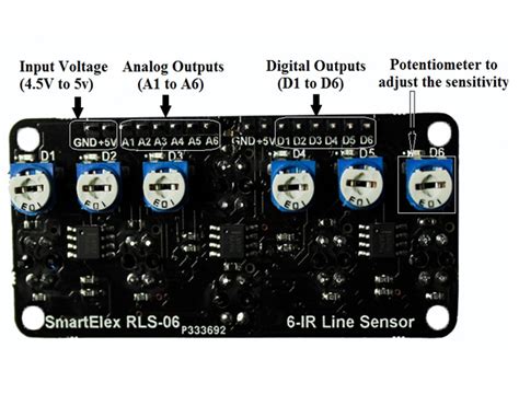 RLS-06 Analog & Digital Line Sensor Array – WitBlox
