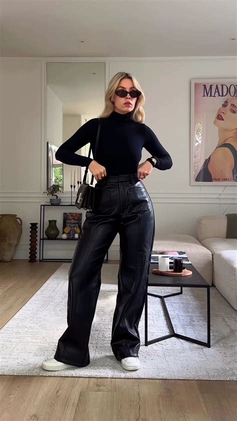 Black leather pants outfit | Leather pants outfit, Black leather pants ...