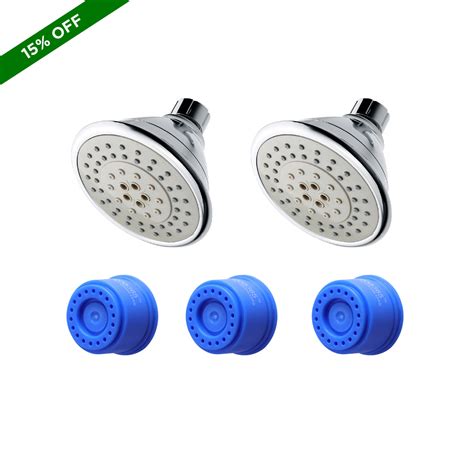 5 Function Air Oxy Shower Head-2pc & 3 LPM Shower Aerator 3 Pcs Combo ...
