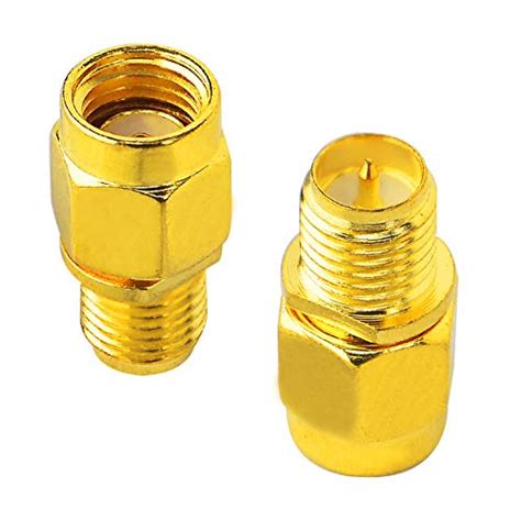 RF SIGNAL RF Coaxial Connector RP SMA Female (Pin) to RP SMA Male (Hole ...