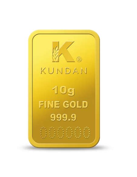 Buy 24 Karat 999.9 Kundan 10 Grams Gold Ingots I CoinBazaar