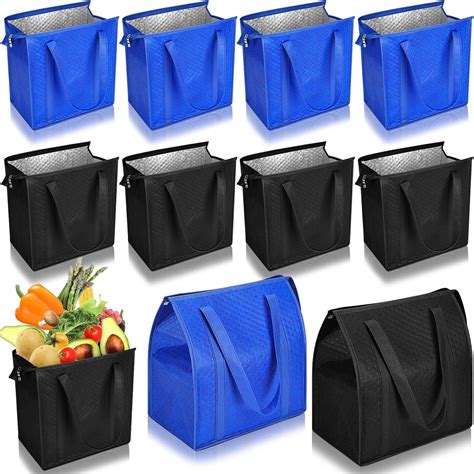 Amazon.com: Locmeo 10 Pack Large Insulated Grocery Bags Reusable ...