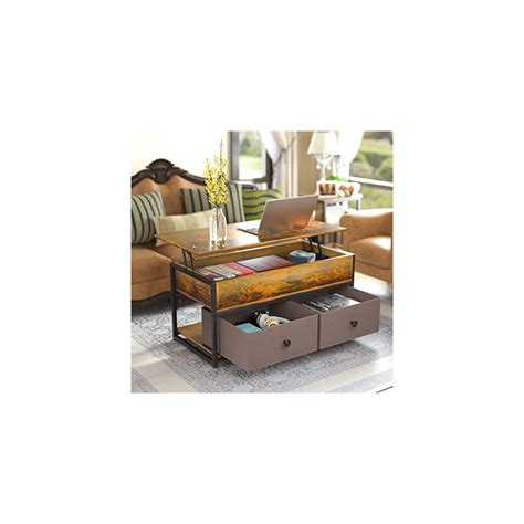 Buy ASTARTH Lift Top Coffee Table, Industrial Wood Storage Shelf ...