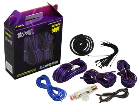 Absolute KIT-8PU 1200 Watts 8 Gauge Complete Amplifier Installation Kit ...