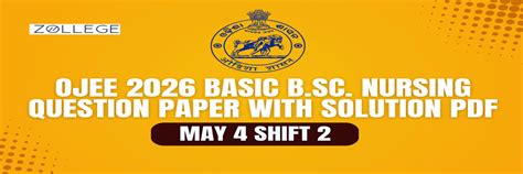 OJEE 2026 May 4 Shift 2 Basic B.Sc. Nursing 2026 Question Paper with ...
