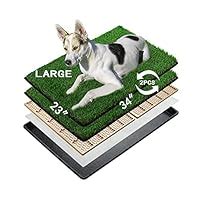 MEEXPAWS Dog Grass Pee Pads for Dogs with Tray, Large Size 34 by 23 in ...