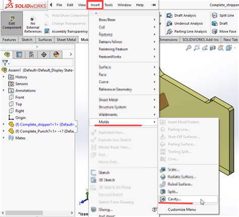 SolidWorks Tutorials Cavity's 的图像结果