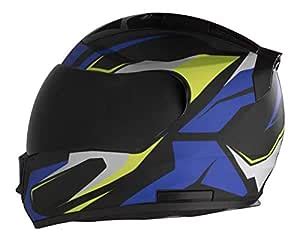 STEELBIRD Helmet SA-1 AVIATE MATT Black/Blue 600mm Helmet Fitted with ...